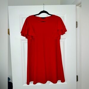 Tiana B, 8P, Red flutter cap sleeve swing dress